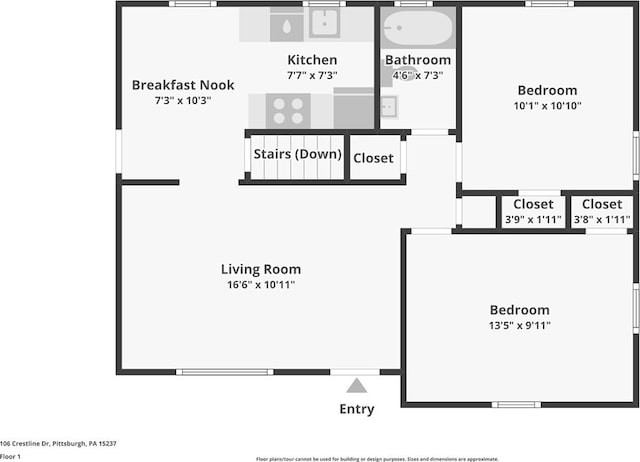 106 Crestline Dr, Ross Twp, PA 15237 - view of room layout