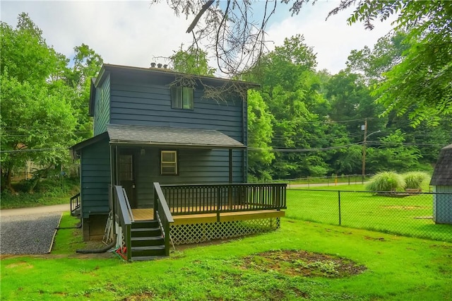 505 Bellwood Rd, West Mifflin, PA 15122 - rear view of property with a wooden deck