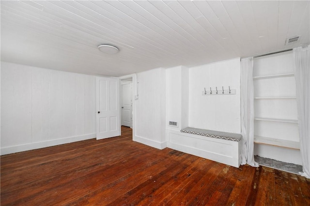 221 Connoquenessing Main St, Connoquenessing Boro, PA 16027 - basement featuring hardwood / wood-style floors, wood ceiling, and built in features