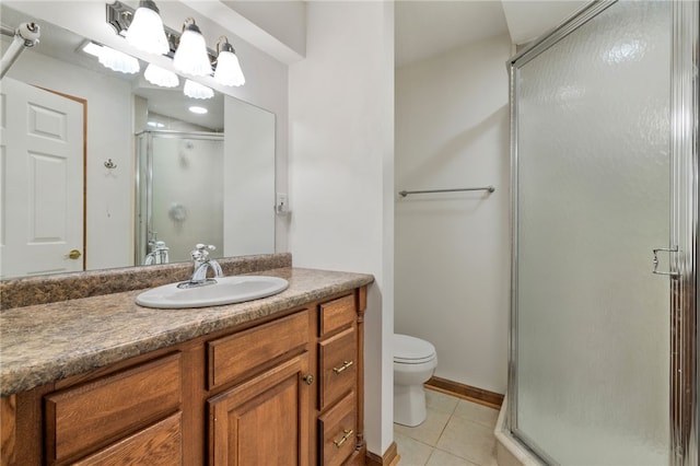 215 Lafayette Dr, Cranberry Twp, PA 16066 - bathroom featuring a stall shower, vanity, and tile patterned floors