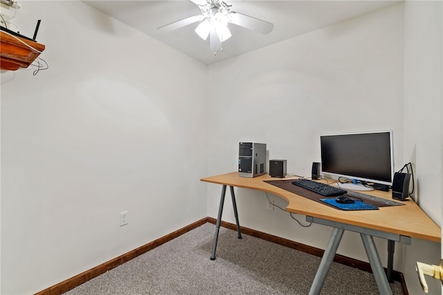 215 Lafayette Dr, Cranberry Twp, PA 16066 - carpeted office space with a ceiling fan and baseboards