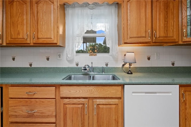 1146 Middletown, Hempfield Twp, PA 15601 - kitchen featuring dishwasher, tasteful backsplash, and brown cabinets