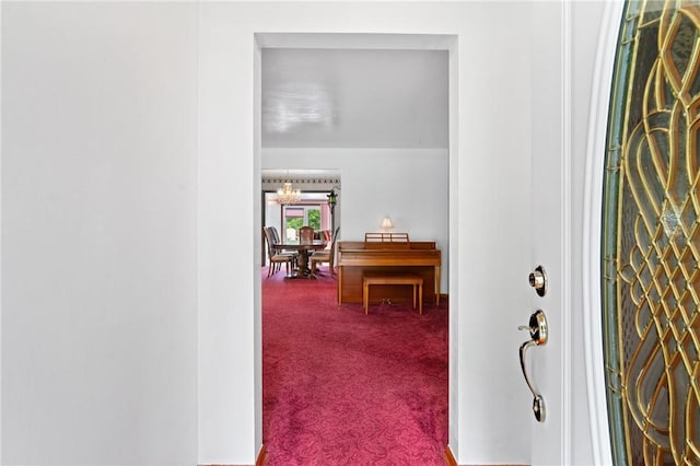 1146 Middletown, Hempfield Twp, PA 15601 - hall with carpet and a chandelier