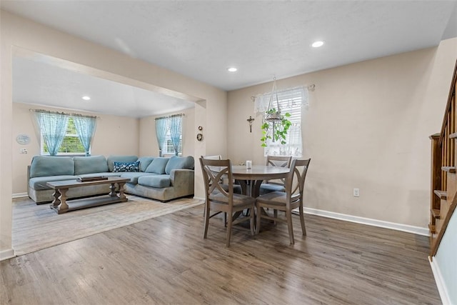 4673 Mill Stream Ct, Murrysville, PA 15668 - dining space featuring plenty of natural light, wood finished floors, and recessed lighting