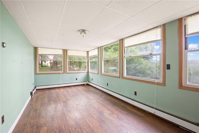 769 Russell Ave, Greater Johnstown School District, PA 15902 - unfurnished sunroom with a baseboard heating unit and hardwood / wood-style flooring