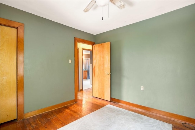 769 Russell Ave, Greater Johnstown School District, PA 15902 - unfurnished bedroom featuring wood finished floors and ceiling fan