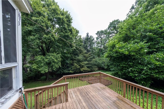 2507 Duncan Ave, Hampton, PA 15101 - wooden deck with view of scattered trees and a lawn
