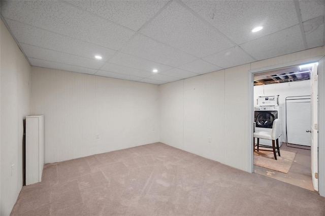 301 Laporte Ct, Cranberry Twp, PA 16066 - finished basement featuring carpet, washer / dryer, recessed lighting, and a paneled ceiling