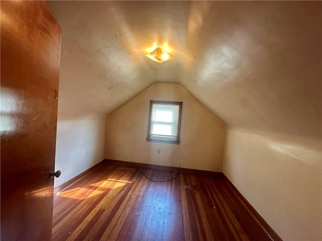 853 5th St, East Rochester, PA 15074 - additional living space featuring hardwood / wood-style floors and vaulted ceiling