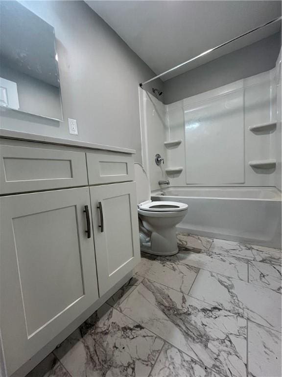446 Enright Ct, East Liberty, PA 15206 - bathroom with bathing tub / shower combination, marble look tiles, and vanity