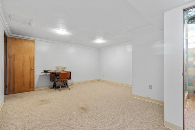 3040 Broadway Ave, Castle Shannon, PA 15234 - carpeted office space featuring crown molding and baseboards