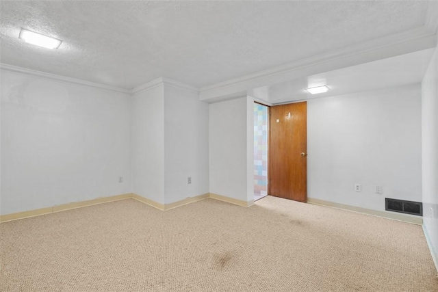 3040 Broadway Ave, Castle Shannon, PA 15234 - carpeted empty room featuring crown molding and a textured ceiling