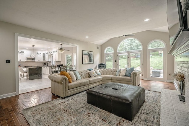 117 Cidar Ln, Peters Twp, PA 15317 - living room with ceiling fan, light wood-style floors, healthy amount of natural light, and recessed lighting