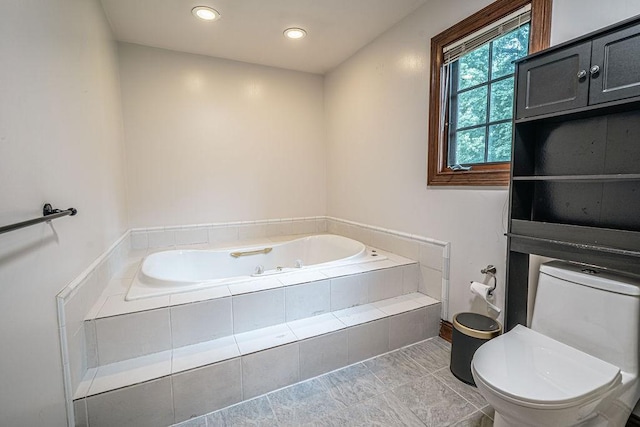 117 Cidar Ln, Peters Twp, PA 15317 - bathroom featuring a bath, recessed lighting, and tile patterned flooring