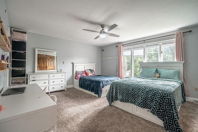 117 Cidar Ln, Peters Twp, PA 15317 - carpeted bedroom featuring a textured ceiling and ceiling fan
