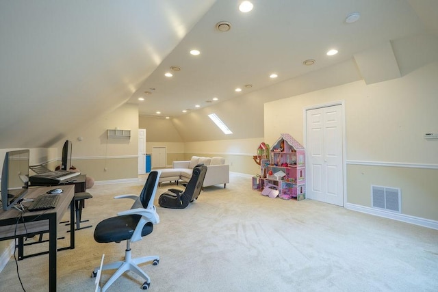 117 Cidar Ln, Peters Twp, PA 15317 - office space featuring carpet floors, vaulted ceiling, and recessed lighting