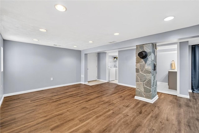 228 Mcmasters Dr, Monroeville, PA 15146 - finished basement with wood finished floors and recessed lighting