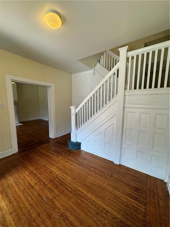 207 N Sprague Ave, Bellevue, PA 15202 - staircase with wood finished floors and baseboards