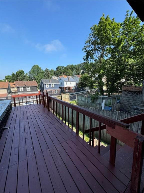 207 N Sprague Ave, Bellevue, PA 15202 - deck featuring a residential view and a fenced backyard