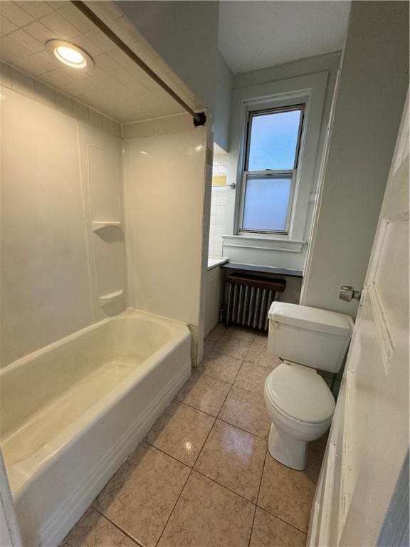 207 N Sprague Ave, Bellevue, PA 15202 - bathroom featuring radiator heating unit, tile patterned flooring, shower / bath combination, and recessed lighting