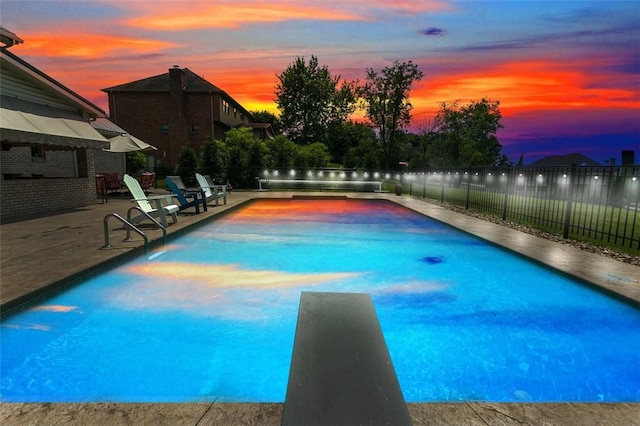 1007 Cicero Dr, Hempfield Twp, PA 15642 - view of swimming pool featuring a patio area and a diving board