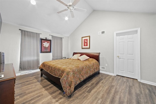 1007 Cicero Dr, Hempfield Twp, PA 15642 - bedroom with wood finished floors, lofted ceiling, and ceiling fan