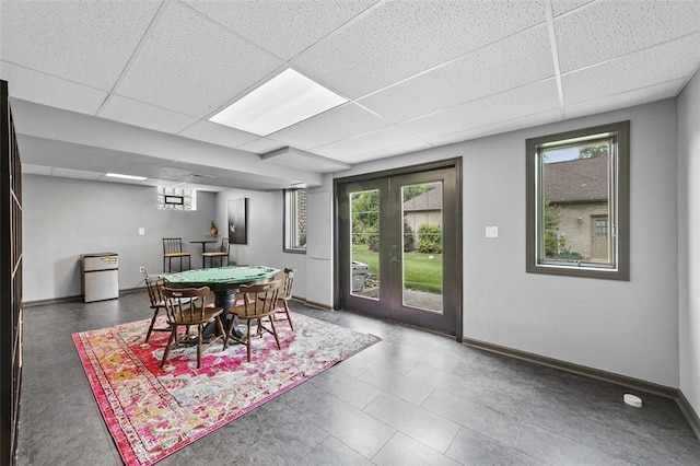 1007 Cicero Dr, Hempfield Twp, PA 15642 - dining space featuring a paneled ceiling, french doors, and plenty of natural light