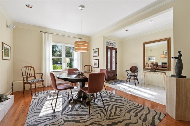 13 Kings Ln, Pine Twp, PA 16127 - dining space with ornamental molding and wood finished floors