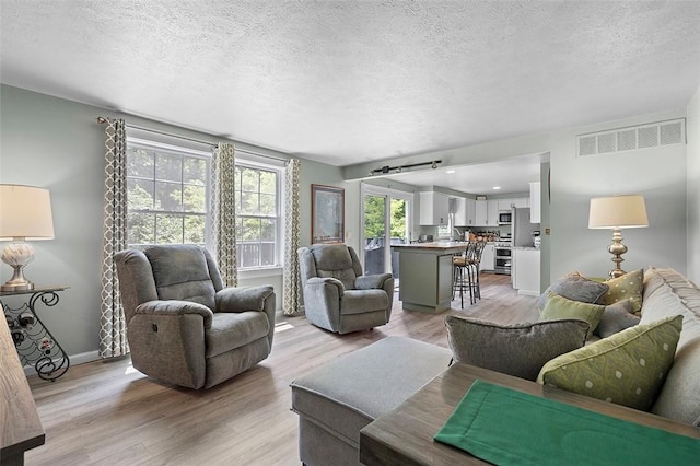 249 Duquesne Blvd, Plum Boro, PA 15068 - living room with a textured ceiling and light wood-style floors