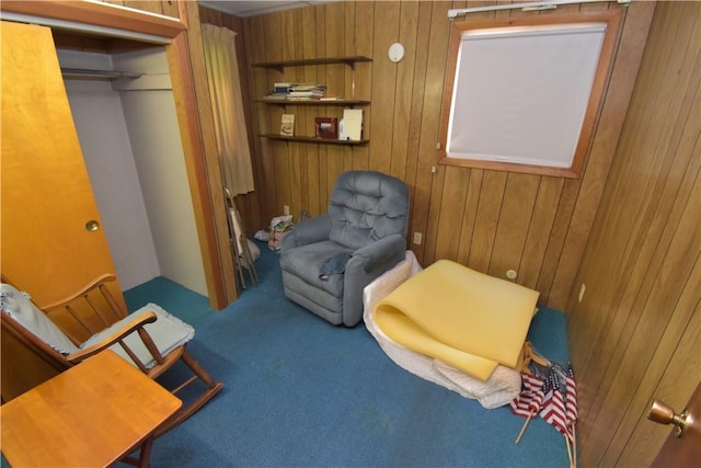 1323 Leaside Dr, Lincoln Place, PA 15207 - sitting room with wooden walls and carpet flooring