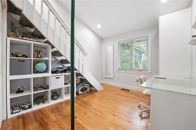 251 Myers Ln, Indiana Twp, PA 15101 - exercise area with wood finished floors and recessed lighting