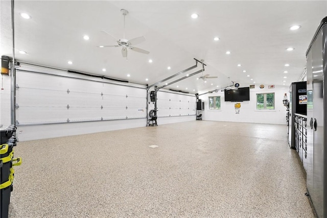 251 Myers Ln, Indiana Twp, PA 15101 - garage featuring a ceiling fan and recessed lighting