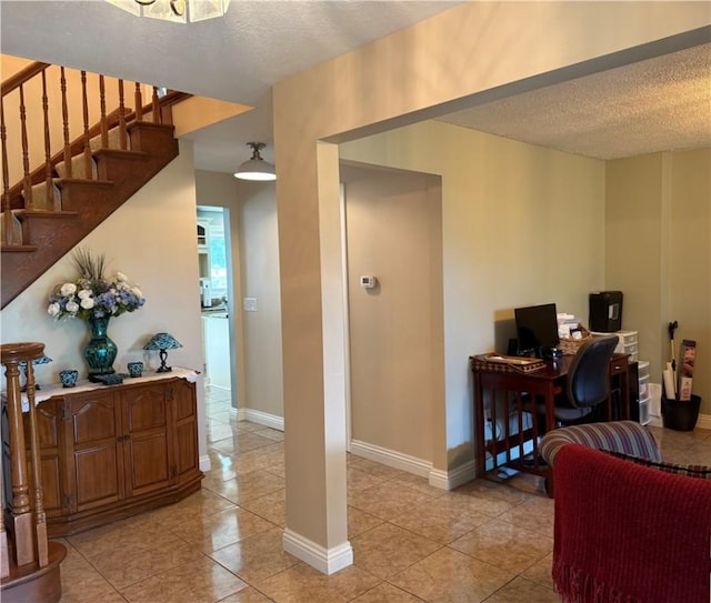 293 Sandy Hill Rd, Middlesex Twp, PA 16059 - office with a textured ceiling and light tile patterned floors