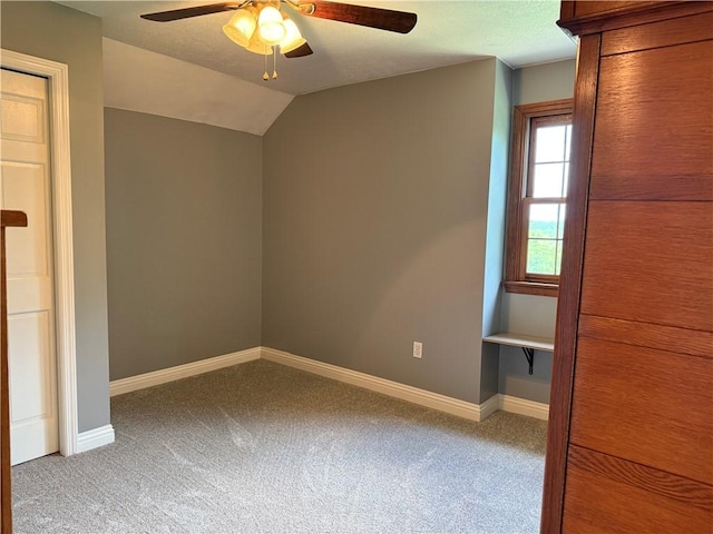 293 Sandy Hill Rd, Middlesex Twp, PA 16059 - unfurnished bedroom featuring carpet floors, vaulted ceiling, and ceiling fan
