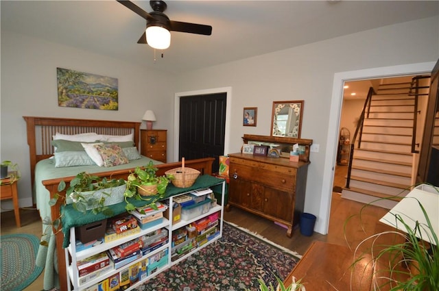 710 Cedar Ave, Central North Side, PA 15212 - bedroom featuring wood finished floors and ceiling fan