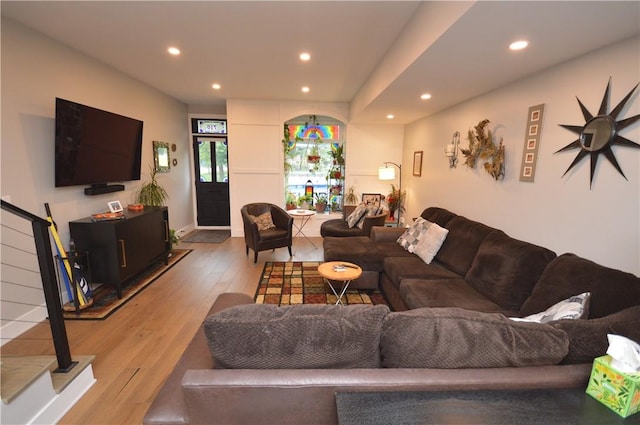 710 Cedar Ave, Central North Side, PA 15212 - living room featuring recessed lighting and wood finished floors