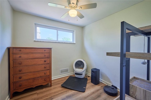 1023 Bellair Rd, Port Vue, PA 15133 - exercise area with wood finished floors and ceiling fan