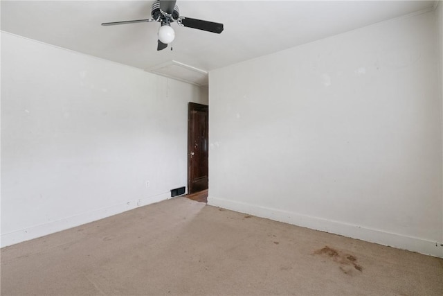 2600 Voelkel Ave, Beechview, PA 15216 - empty room with attic access, carpet floors, and ceiling fan