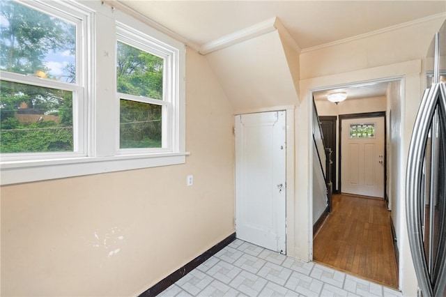 2600 Voelkel Ave, Beechview, PA 15216 - entryway with baseboards and crown molding