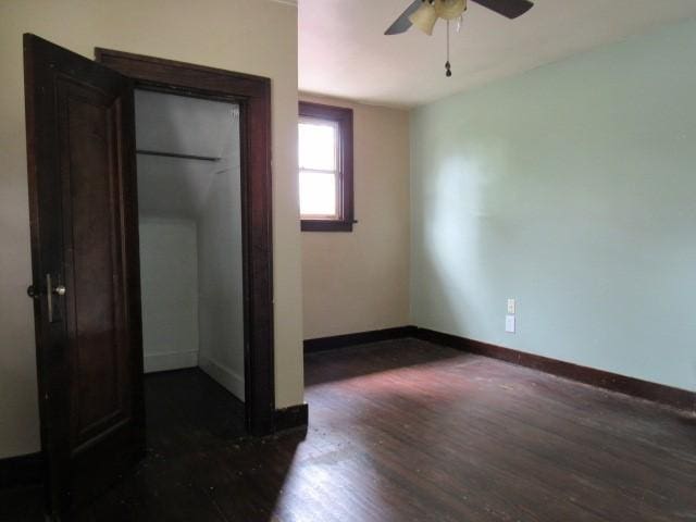 409 Keystone Dr, New Kensington, PA 15068 - unfurnished bedroom with wood finished floors, a closet, and ceiling fan