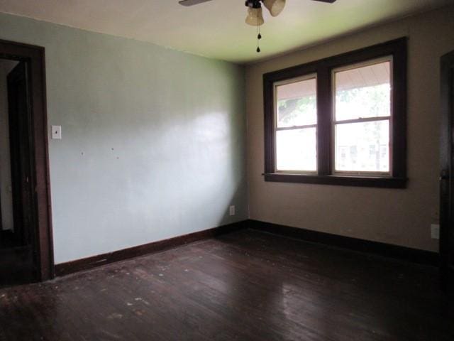 409 Keystone Dr, New Kensington, PA 15068 - spare room featuring dark wood-style flooring and ceiling fan