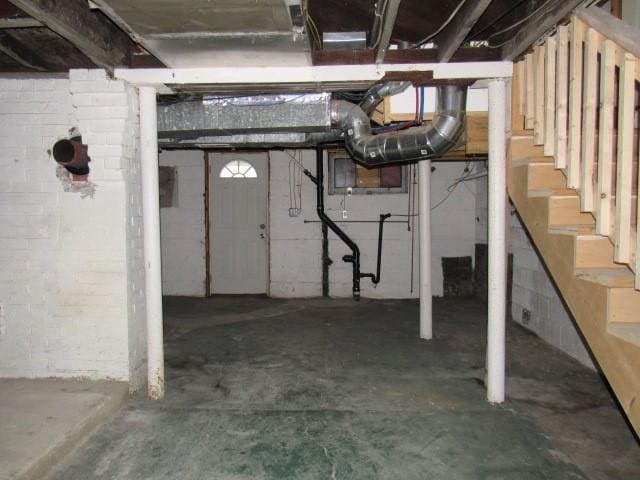 409 Keystone Dr, New Kensington, PA 15068 - basement featuring stairway
