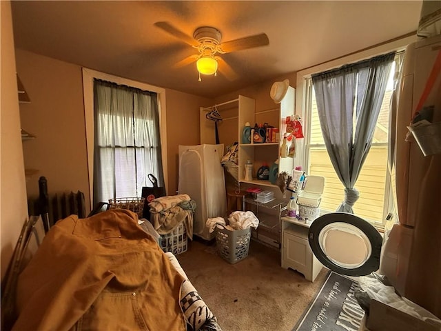 431 New York Ave, Rochester Twp, PA 15074 - bedroom with light colored carpet and a ceiling fan