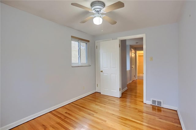 7034 Penn Ave, Point Breeze, PA 15208 - unfurnished bedroom with light wood-type flooring and a ceiling fan