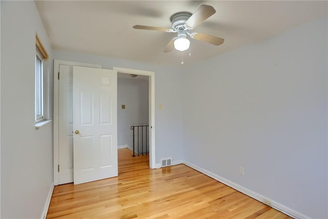 7034 Penn Ave, Point Breeze, PA 15208 - unfurnished bedroom featuring light wood-style flooring and ceiling fan