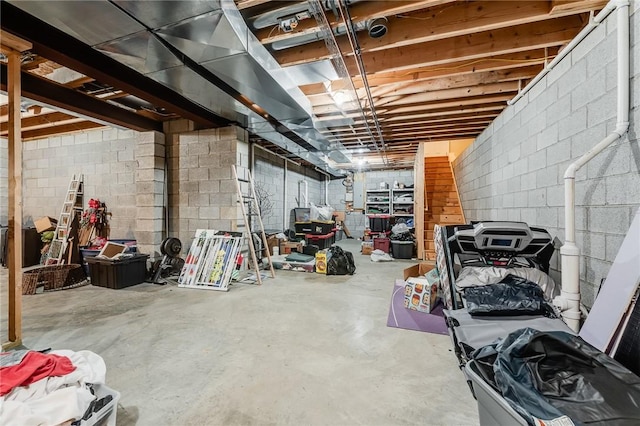 1044 Cross Creek Dr, South Union Twp, PA 15401 - unfinished below grade area with concrete block wall