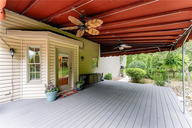 1044 Cross Creek Dr, South Union Twp, PA 15401 - wooden deck featuring a ceiling fan