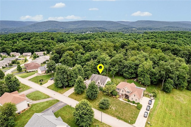 1044 Cross Creek Dr, South Union Twp, PA 15401 - aerial view of a heavily wooded area and a mountain backdrop
