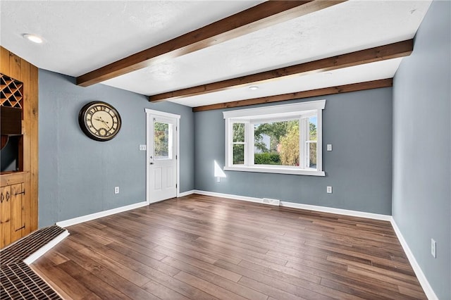 112 Oxford Pl, Saint Clair, PA 15241 - foyer with wood finished floors and beamed ceiling