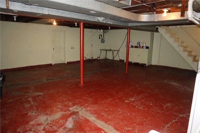 721 Spring St, Roscoe, PA 15477 - unfinished below grade area with stairs and gas meter